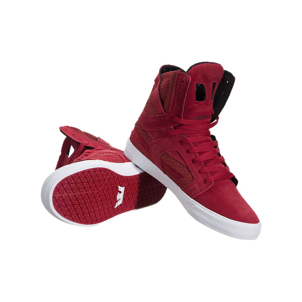 Baskets Montantes Supra SkyTop II Rouge Cardinal/White Homme | CVI-67617246